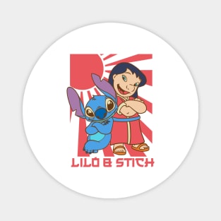 Lilo & Stich Retro Japanese Magnet